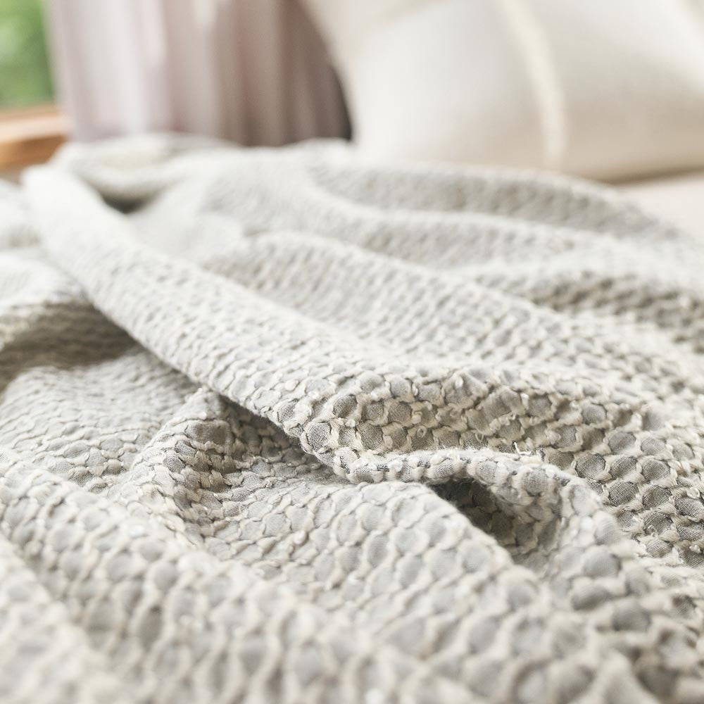 Angler Reversible Throw - Soft Blue/Off White