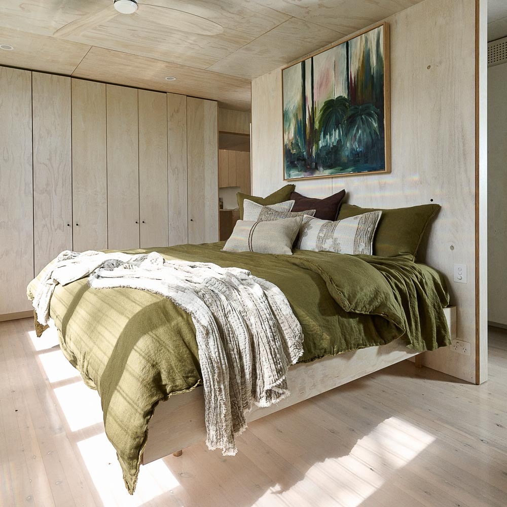 French Linen Duvet Cover - Olive