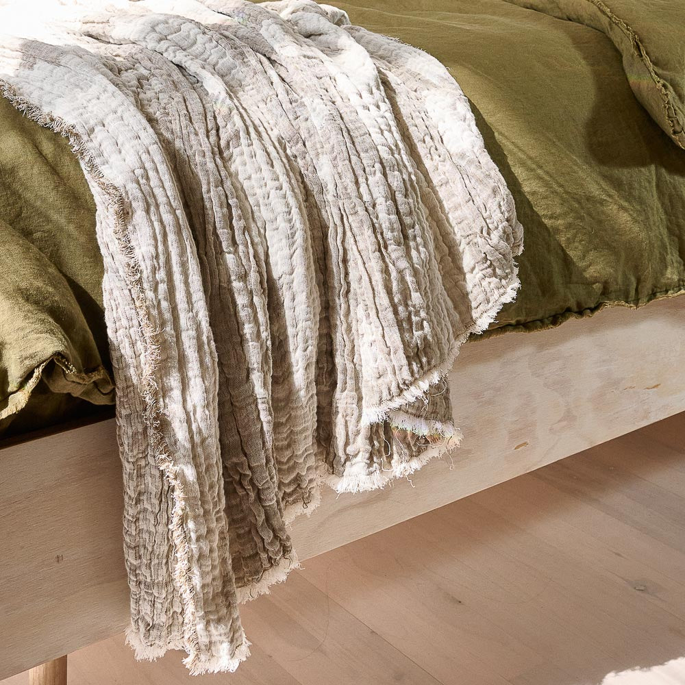 Blossom Reversible Throw - Chocolate/Ivory