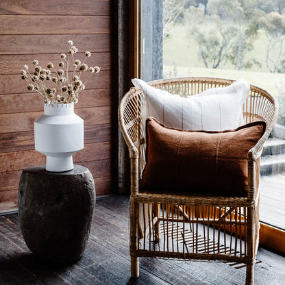 Carter Linen Cushion - Off White w&