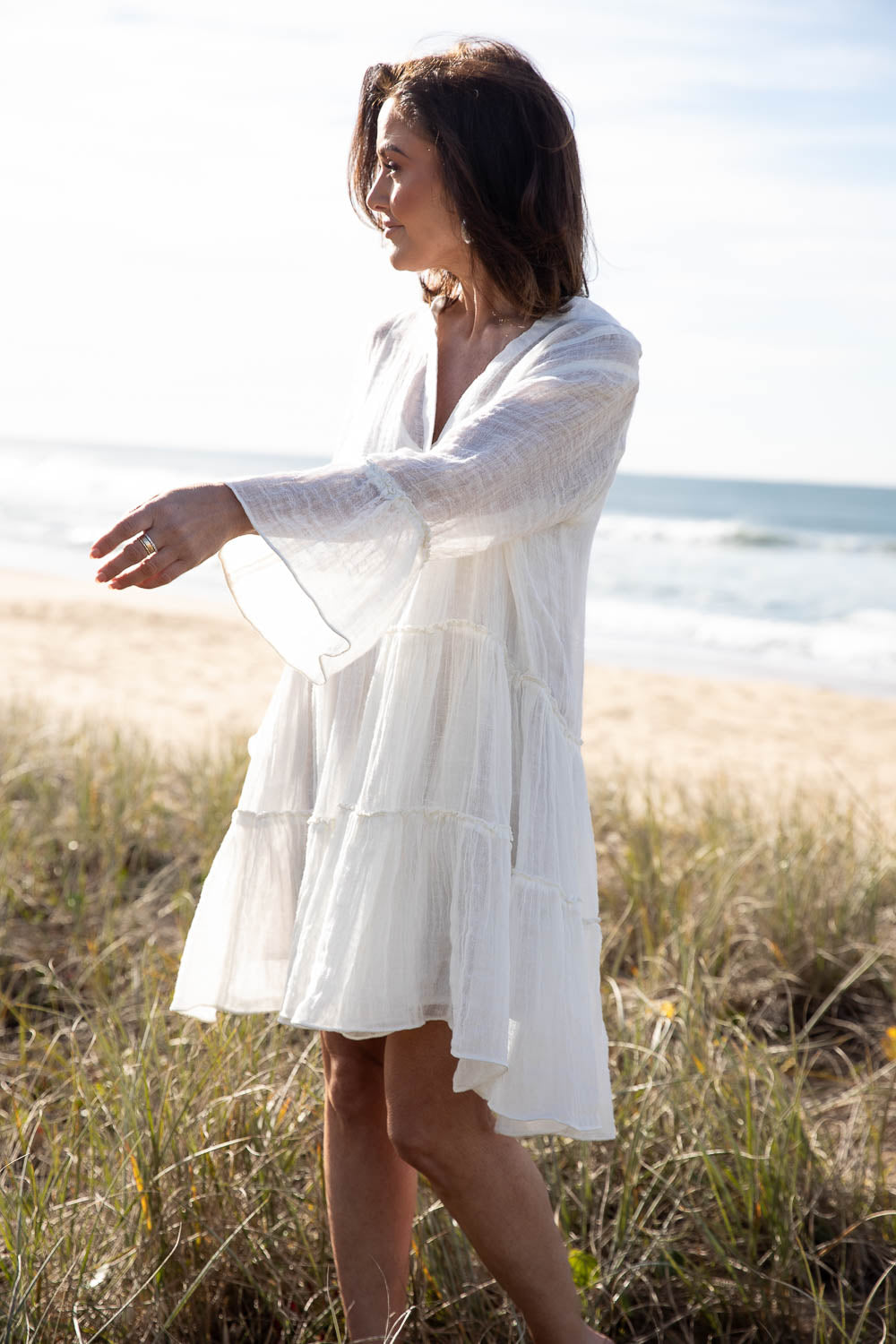 Como Linen Dress - Off White Eadie Lifestyle Como Linen Dress - Off White Eadie Lifestyle