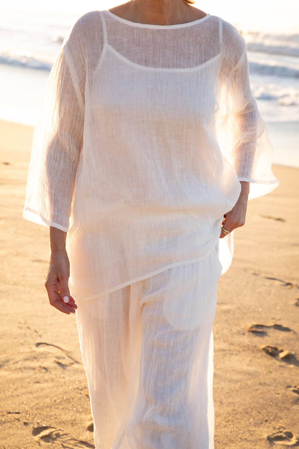 Margot Linen Top - Off White