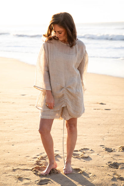 Margot Reversible Linen Top - Natural