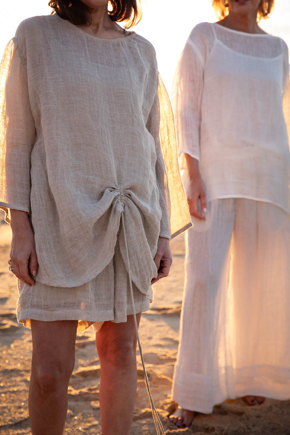 Margot Reversible Linen Top - Natural