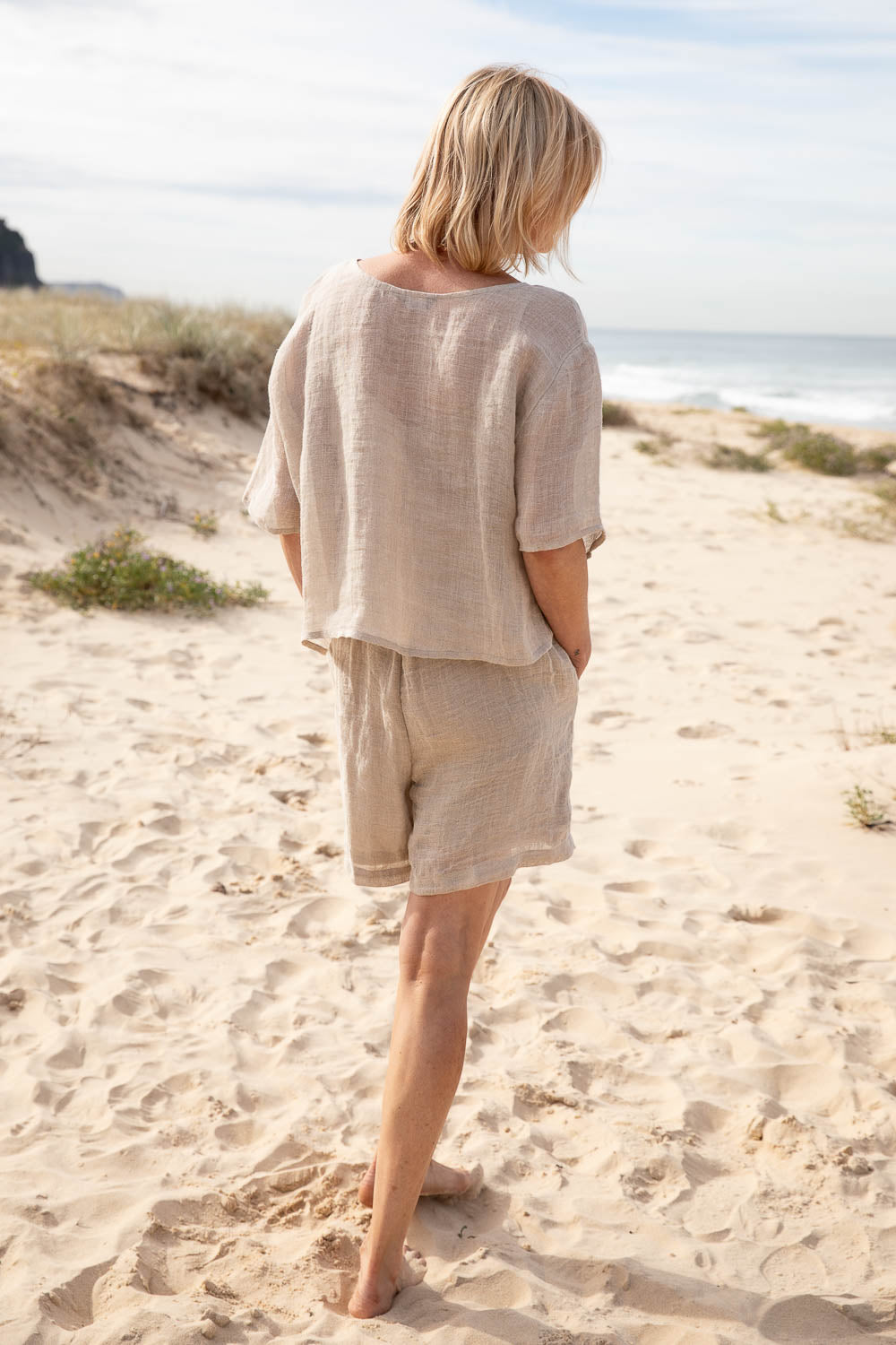 Tallows Linen Shorts - Natural