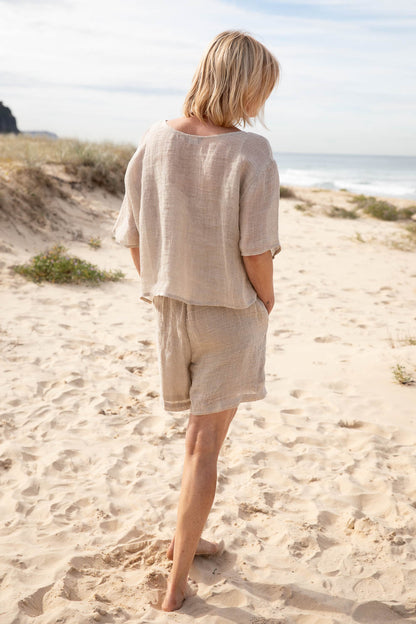Tallows Linen Shorts - Natural