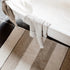 White Linen Towel with a black stripe by Eadie Lifestyle
