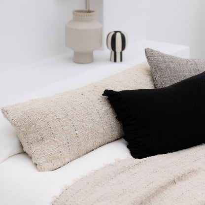 Verdure Linen Cushion - Natural/Black