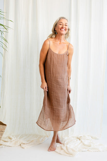 Luxe Linen Linen Midi - Clay