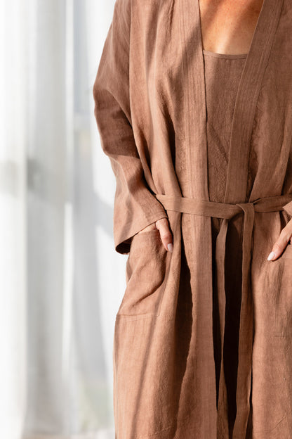 Fundamental Linen Robe - Clay