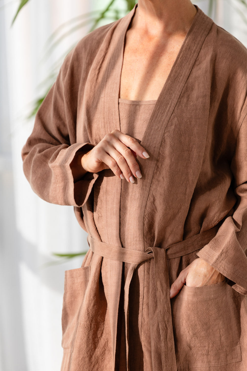 Fundamental Linen Robe - Clay