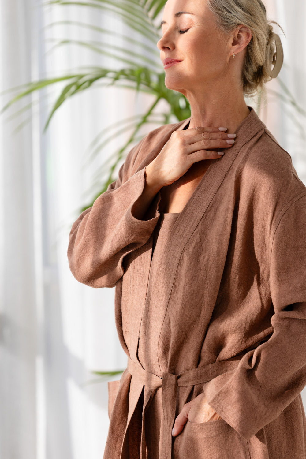 Fundamental Linen Robe - Clay
