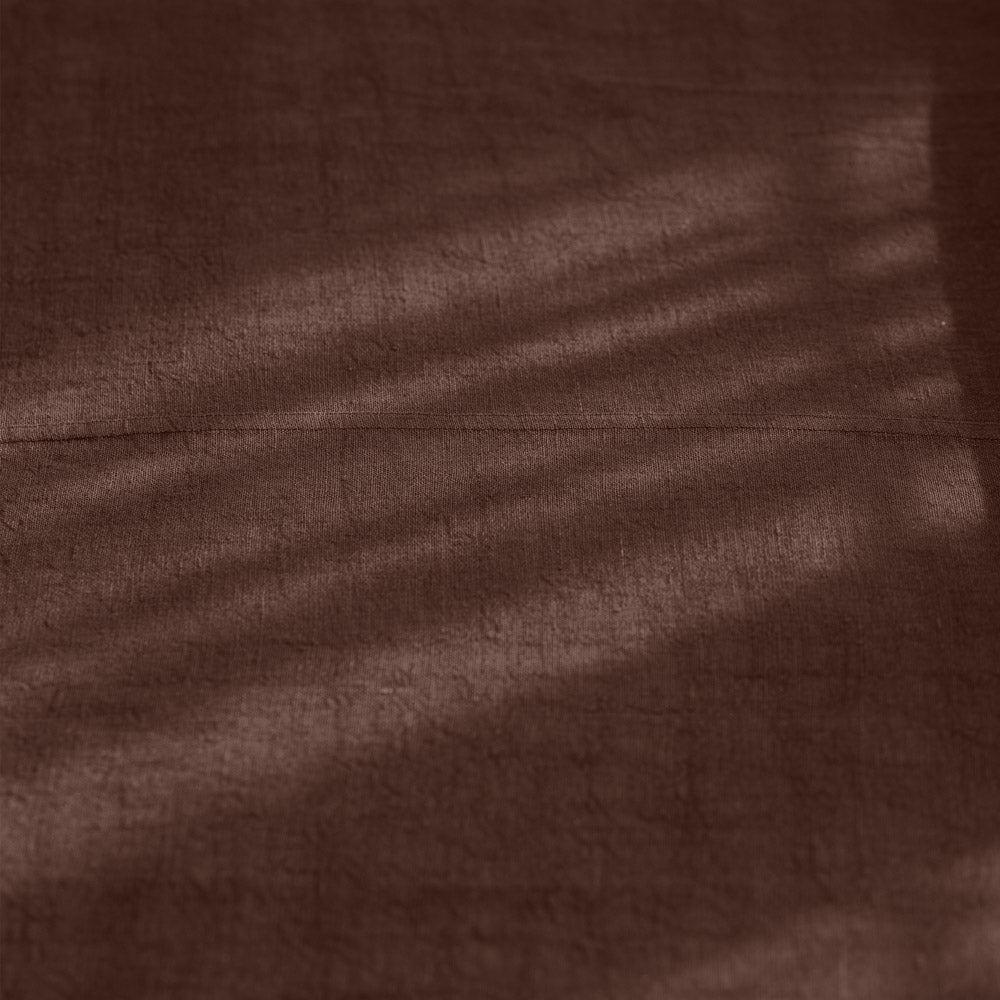 Luca Linen Bed Cover - Chocolate