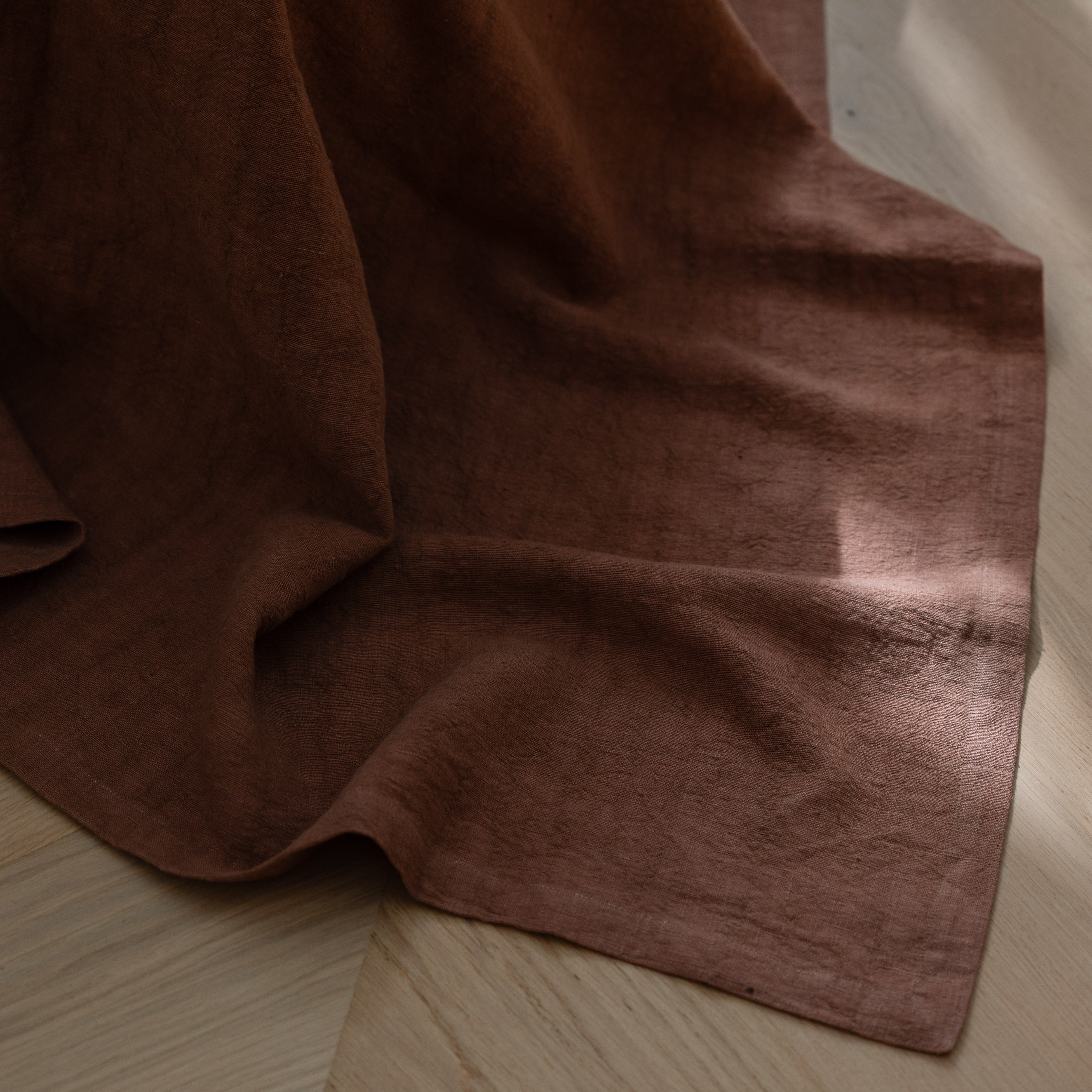 Luca Linen Bed Cover - Clay