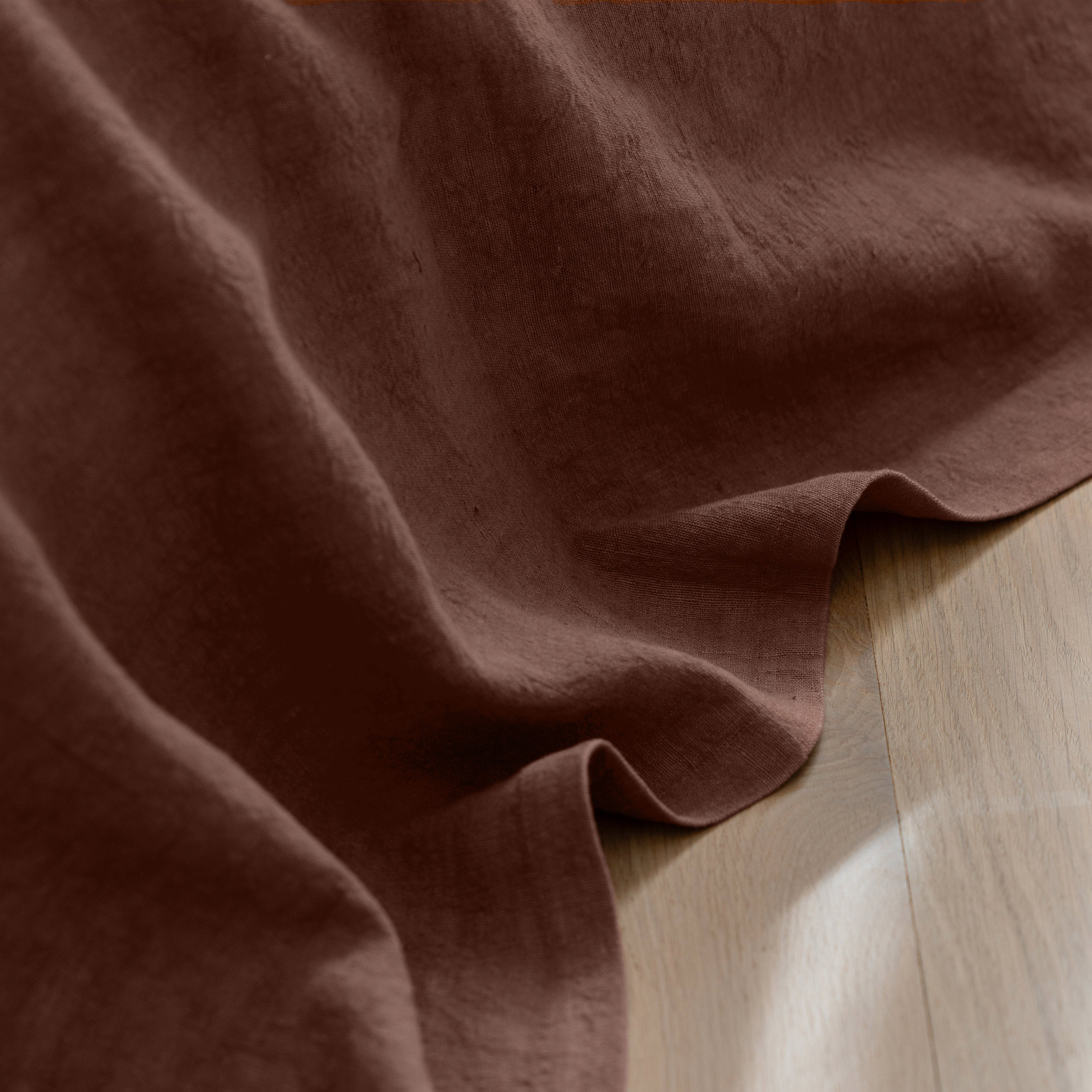 Luca Linen Bed Cover - Clay