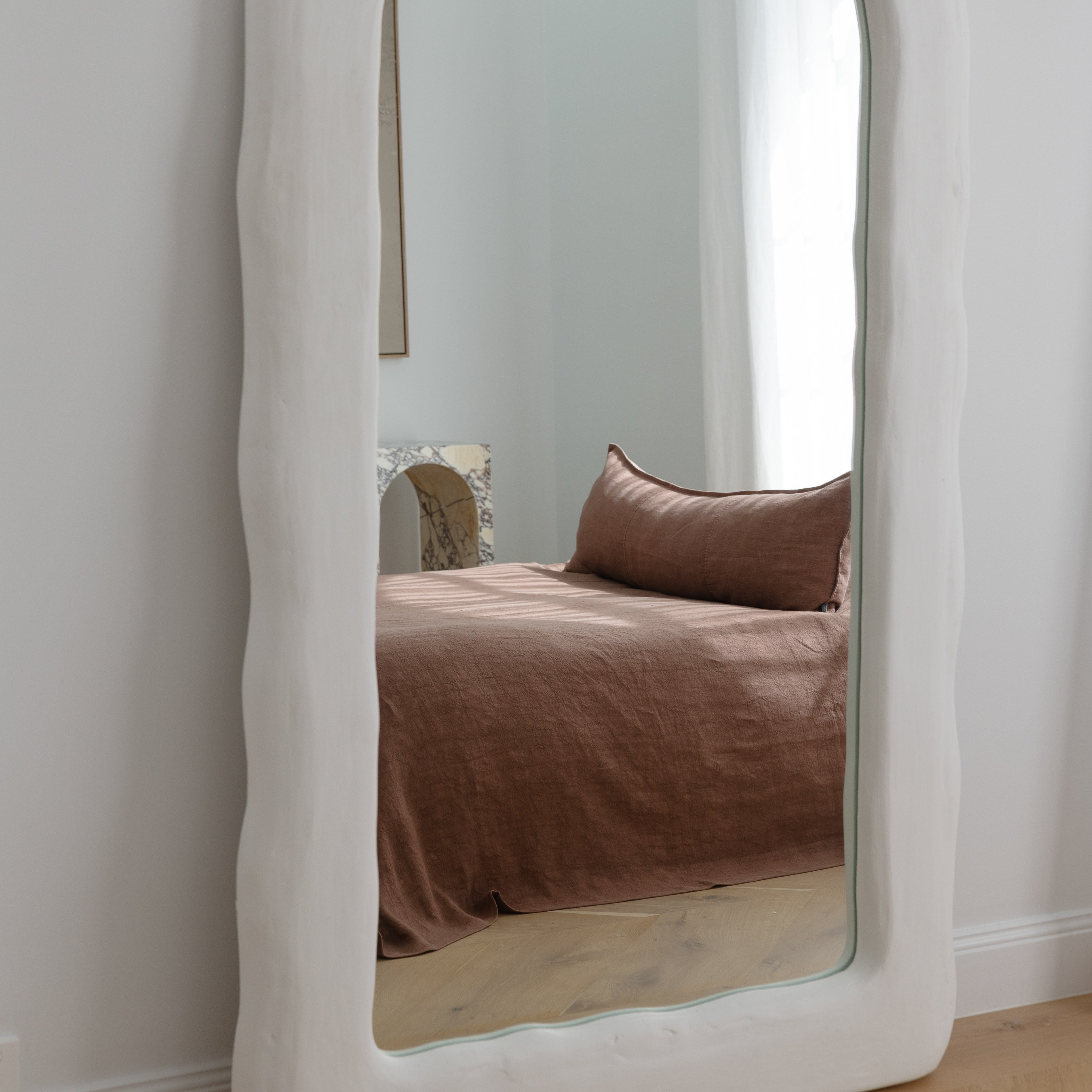 Luca Linen Bed Cover - Clay