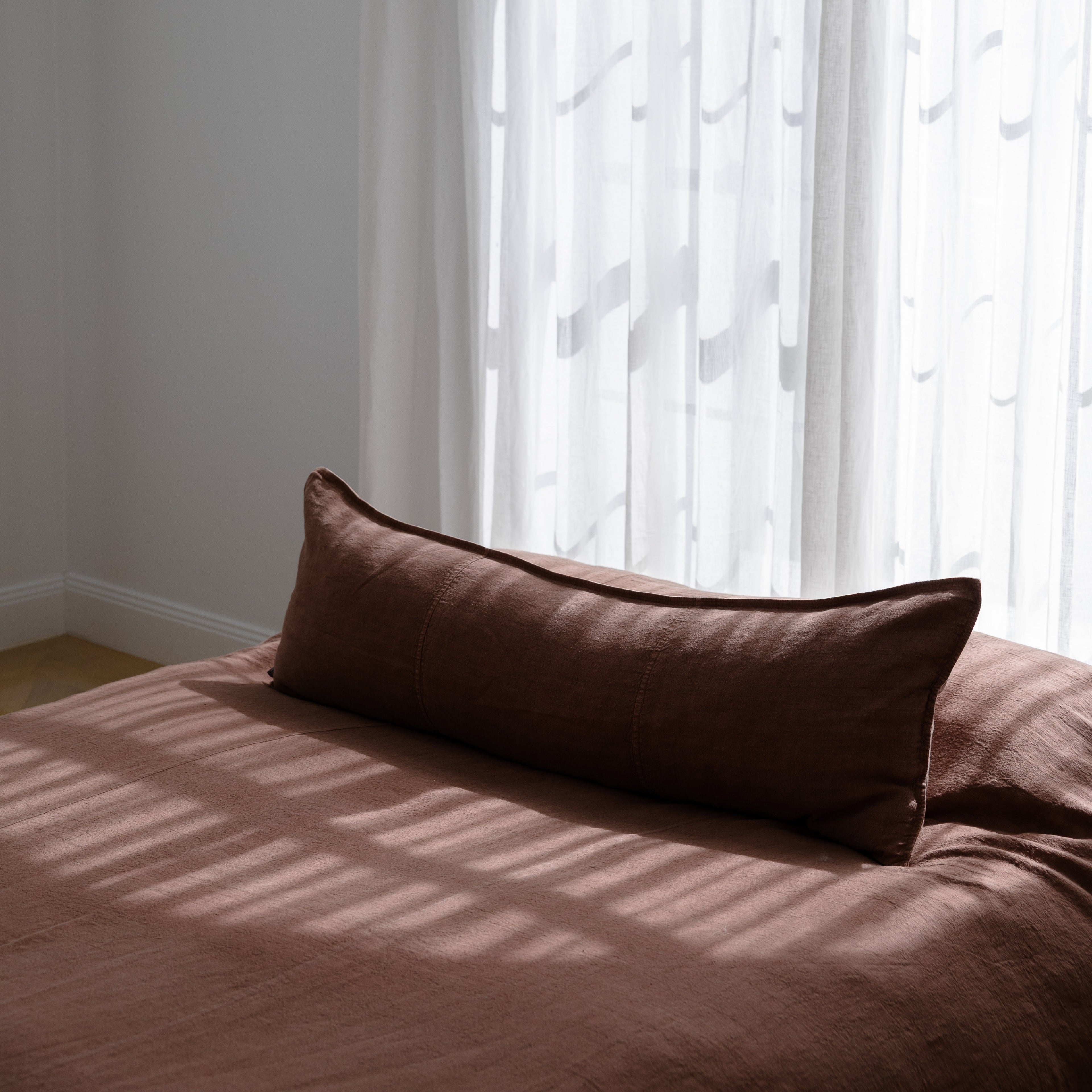 Luca Linen Bed Cover - Clay
