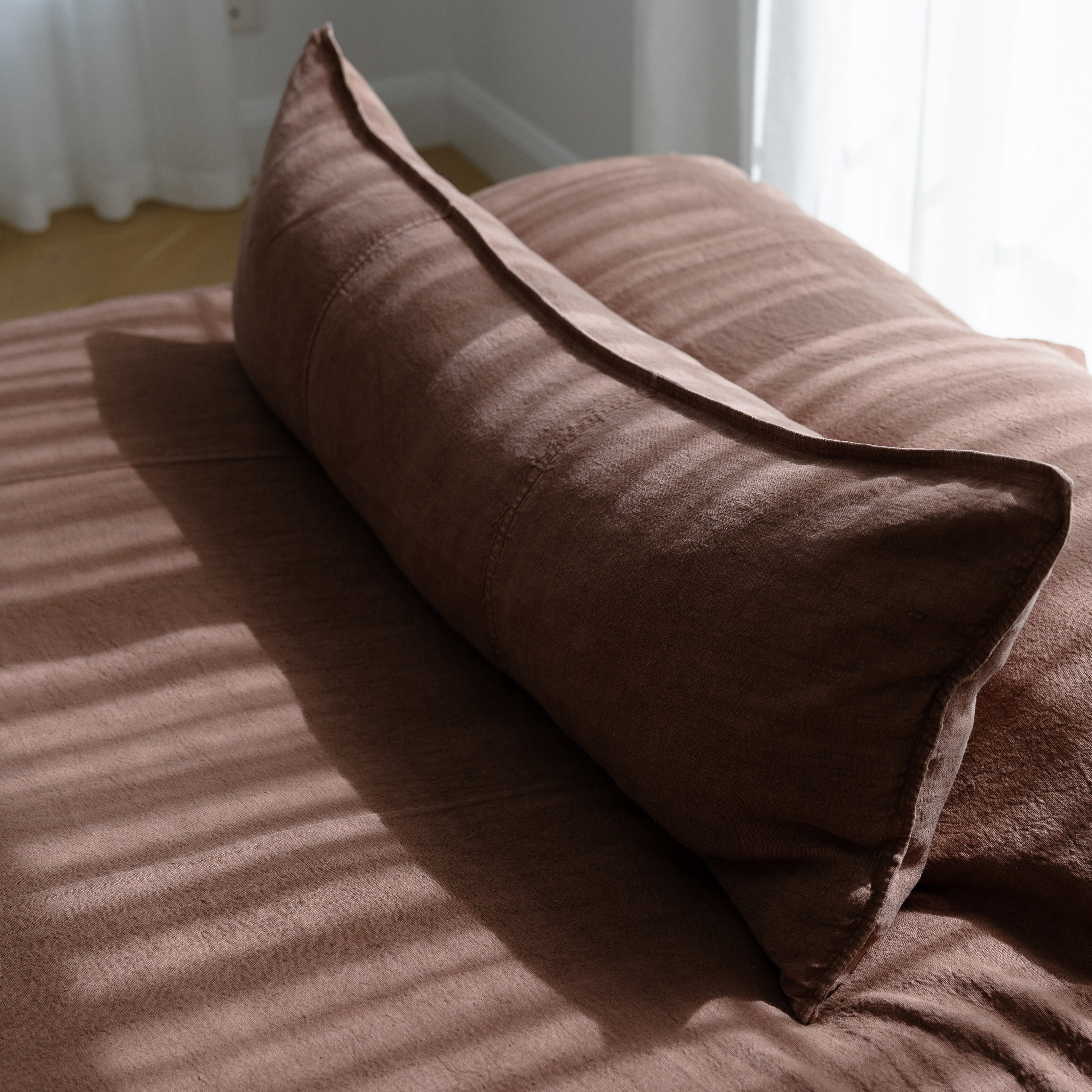 Luca Linen Bed Cover - Clay