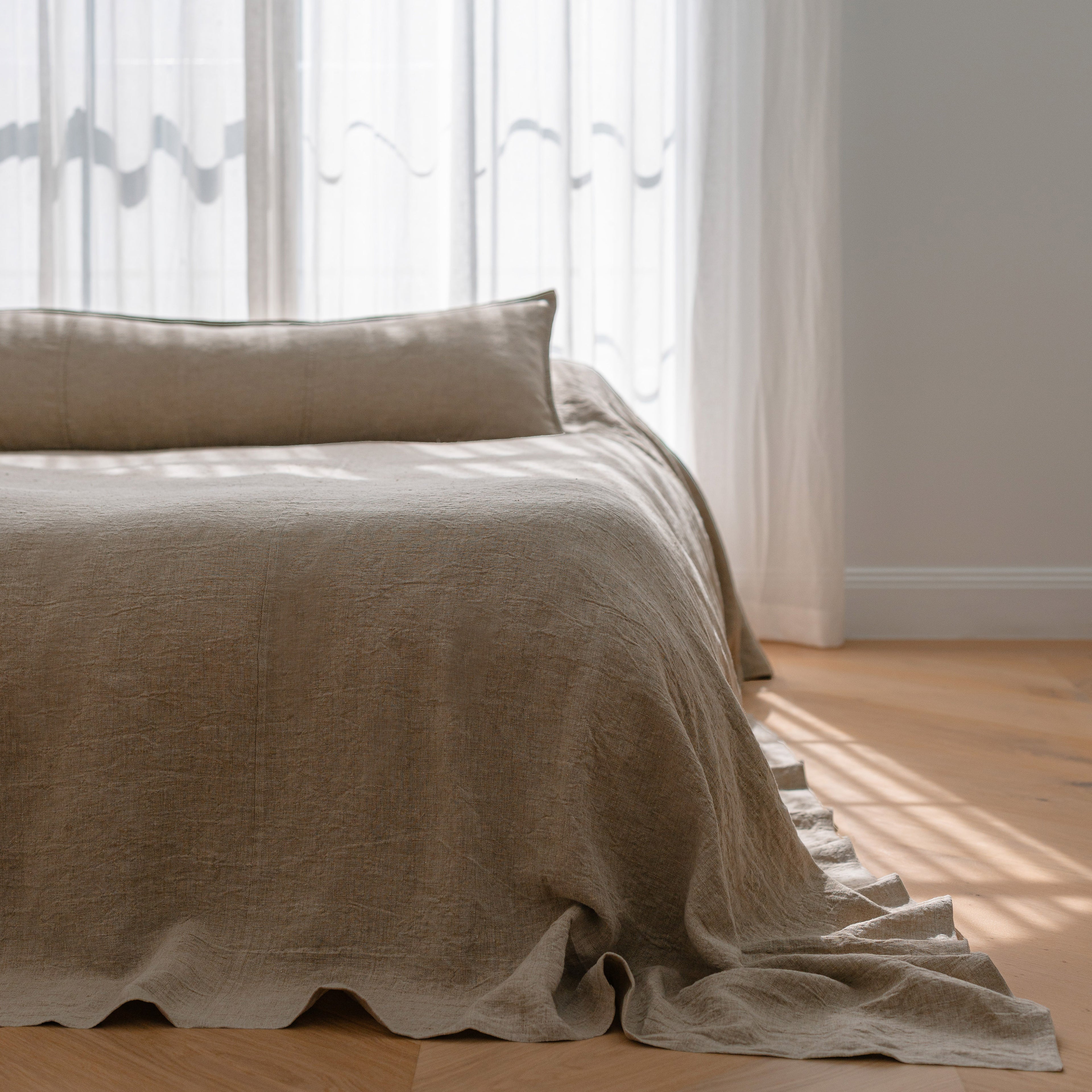 Luca Linen Bed Cover - Natural