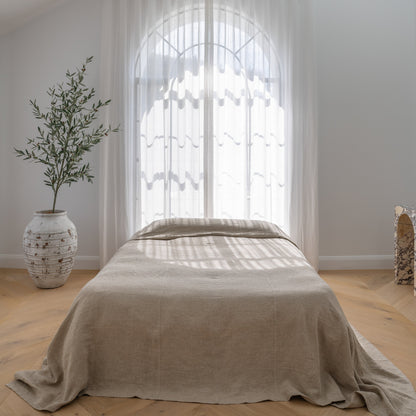 Luca Linen Bed Cover - Natural