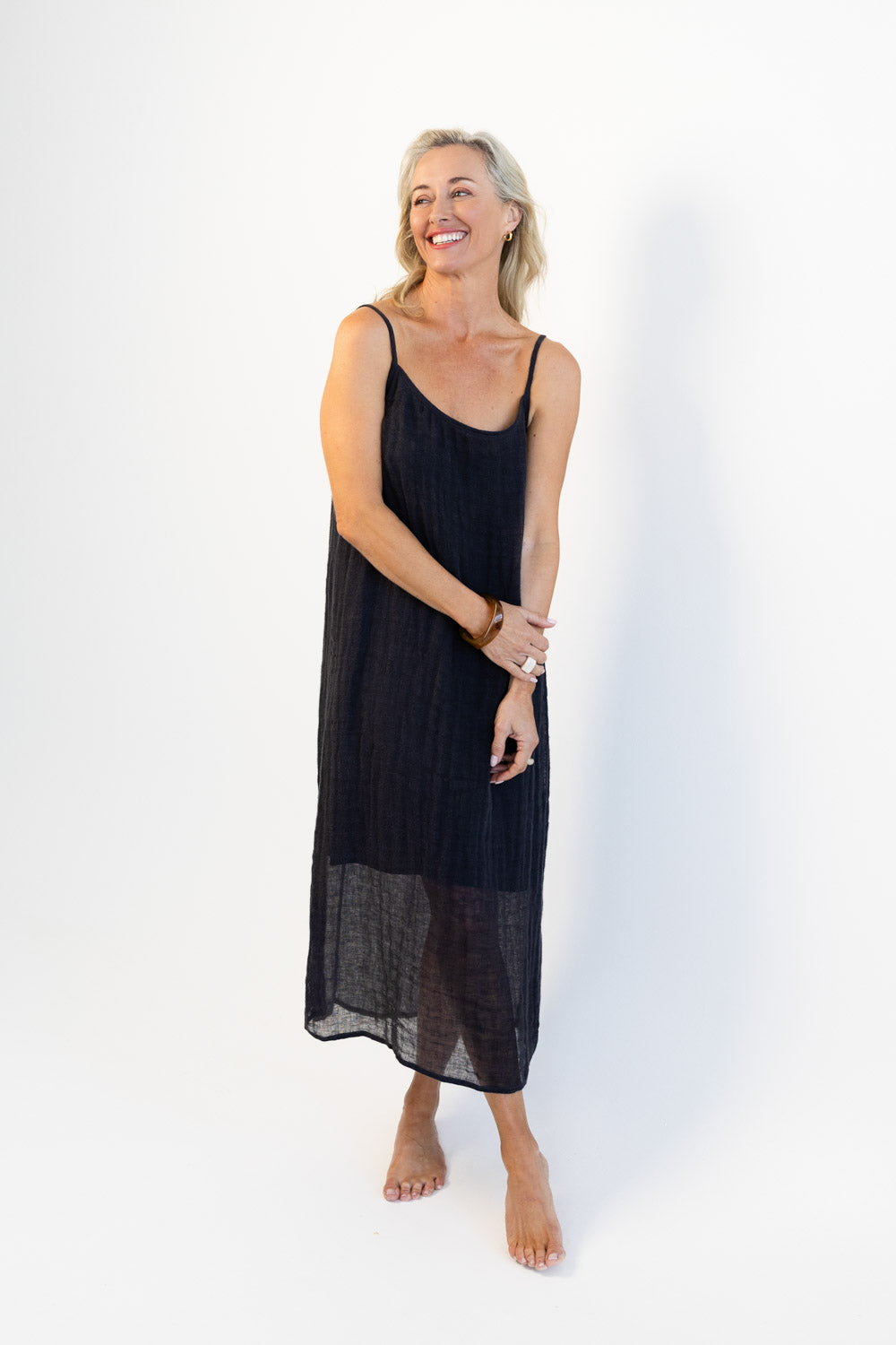 Luxe Linen Linen Midi - Midnight