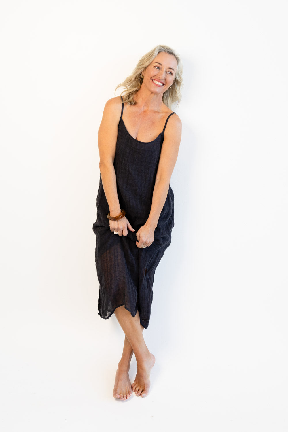 Luxe Linen Linen Midi - Midnight
