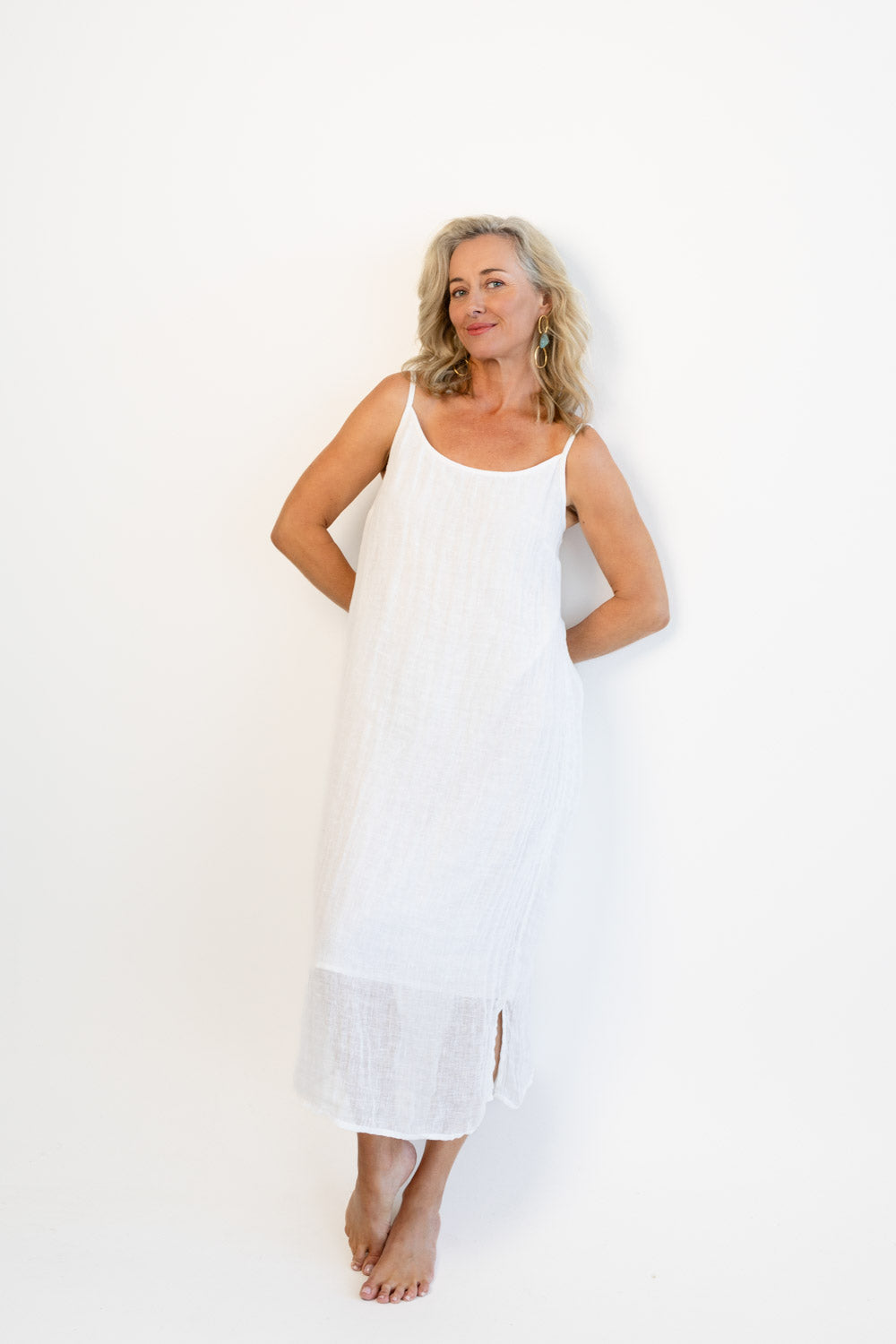 Luxe Linen Linen Midi - Off White