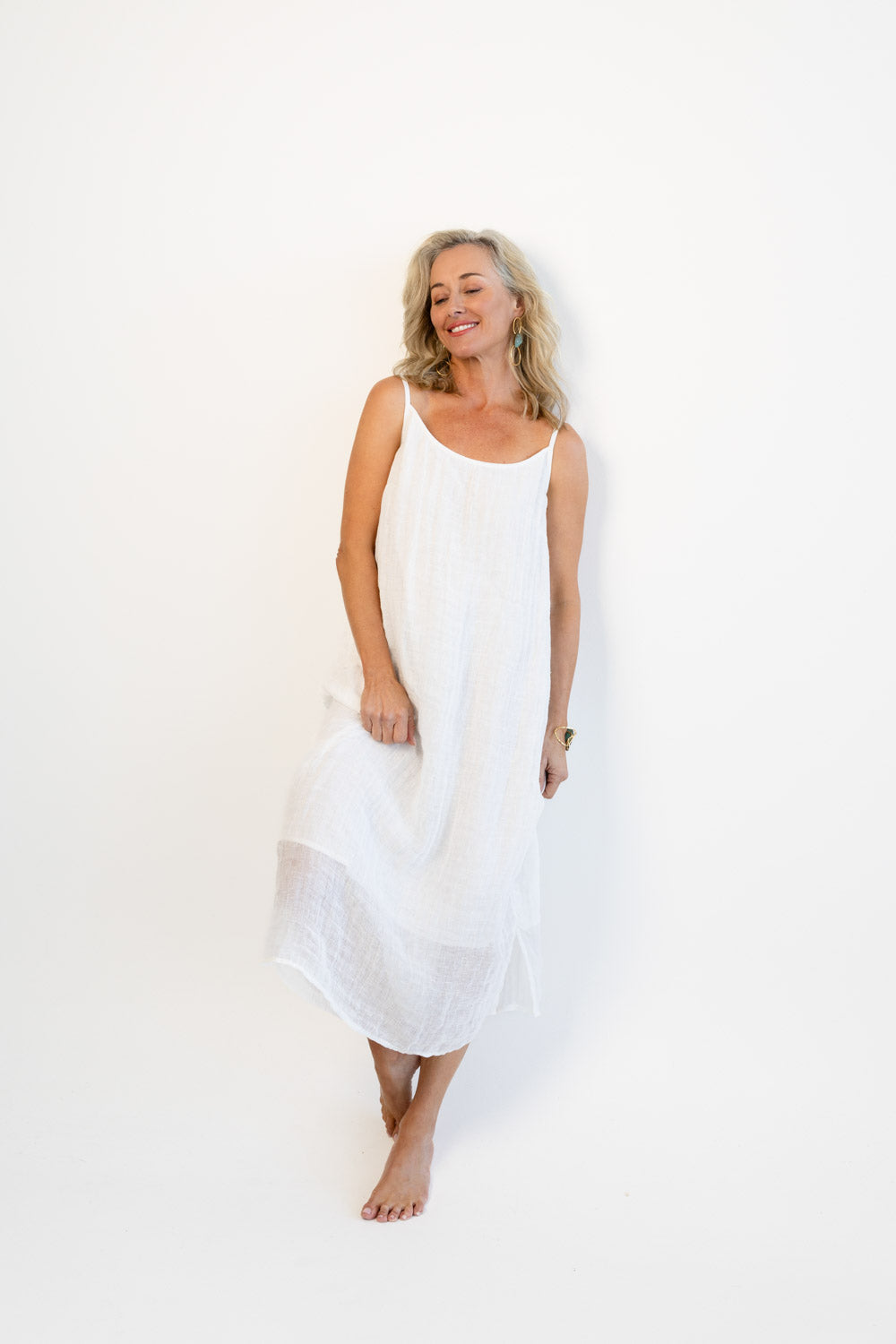 Luxe Linen Linen Midi - Off White
