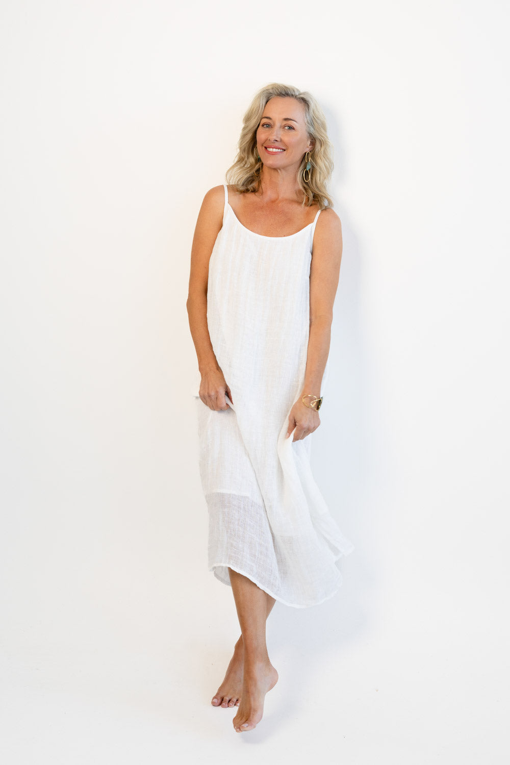 Luxe Linen Linen Midi - Off White