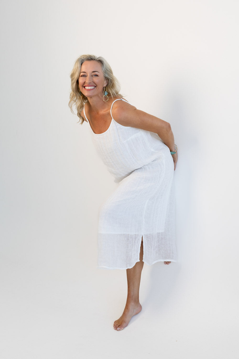 Luxe Linen Linen Midi - Off White
