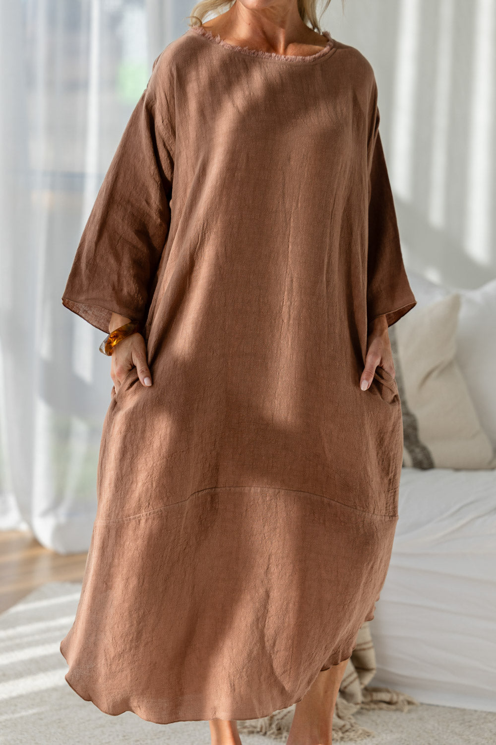 The Malle Linen Dress - Clay
