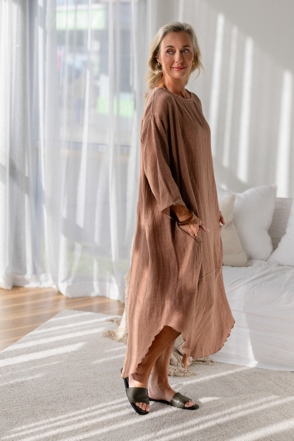 The Malle Linen Dress - Clay