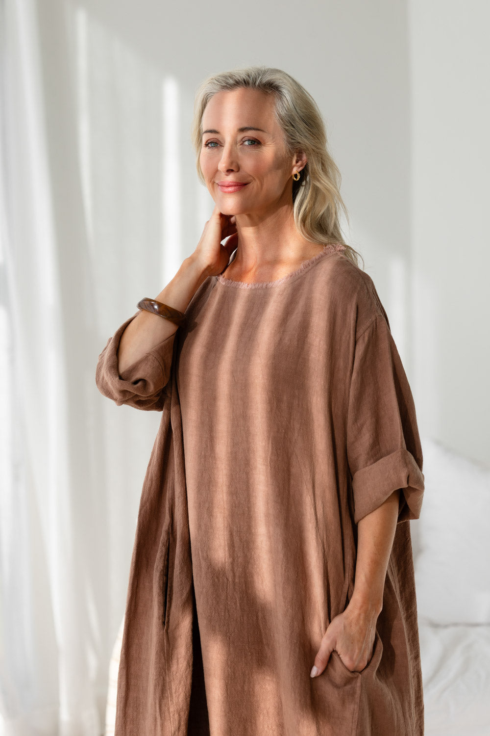 The Malle Linen Dress - Clay