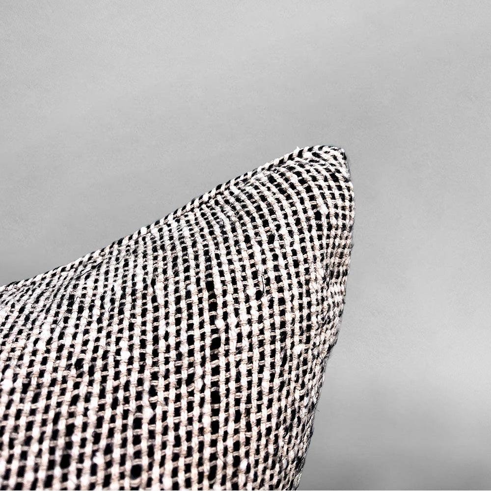 Verdure Linen Cushion - Natural/Black