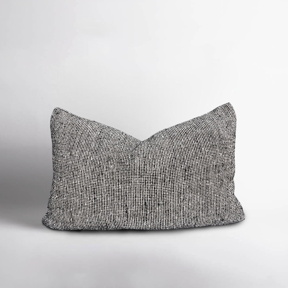 Verdure Linen Cushion - Natural/Black