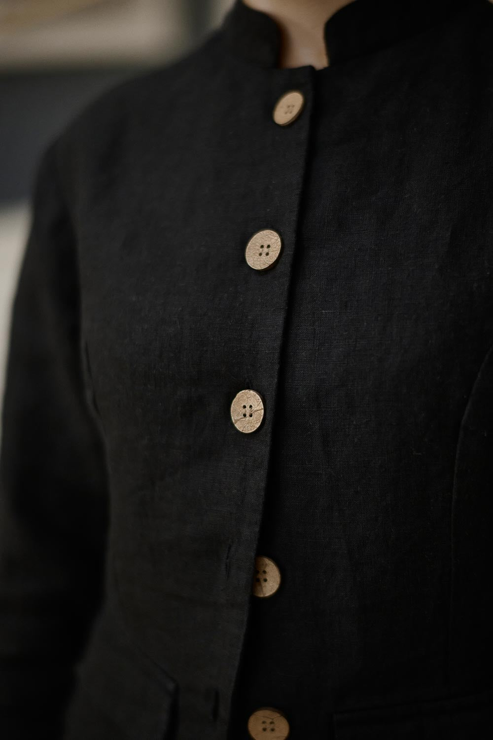 Benny Linen Jacket - Black