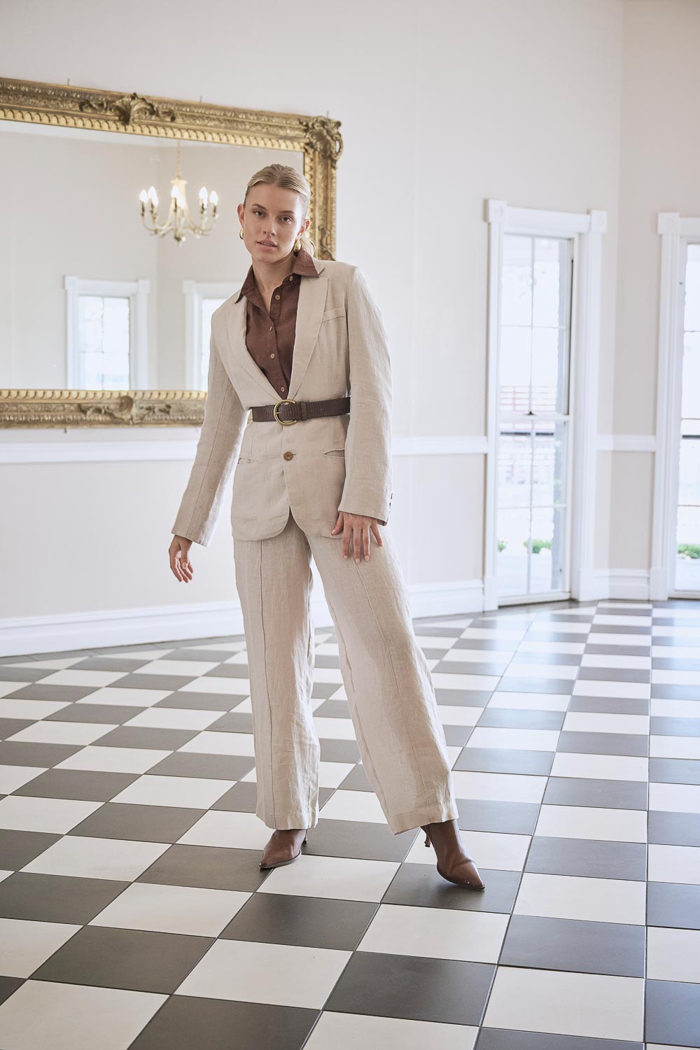 Classic Linen Blazer - Natural