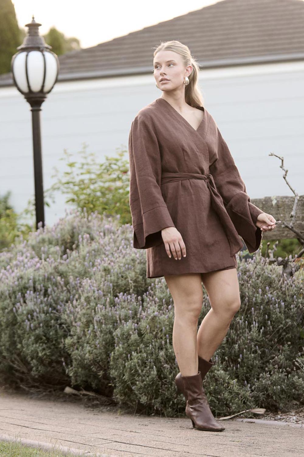 Frida Linen Dress - Chocolate