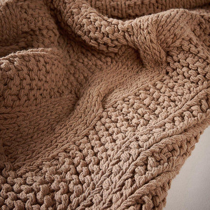 Heirloom Hand Knitted Throw - Clay