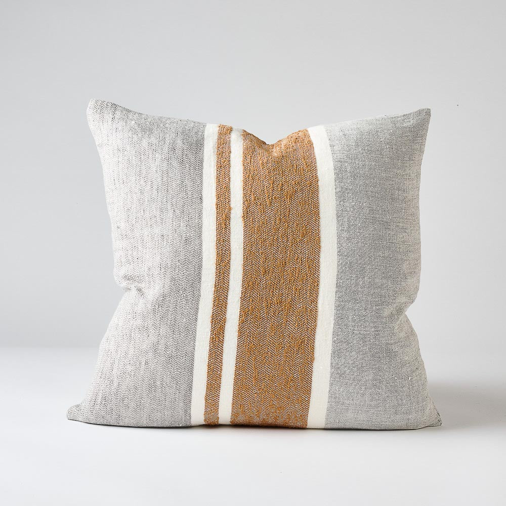 Magnus Linen Cushion - Slate/Nutmeg