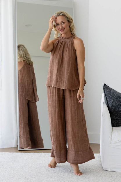 Arana Linen Pant - Clay - Eadie Lifestyle