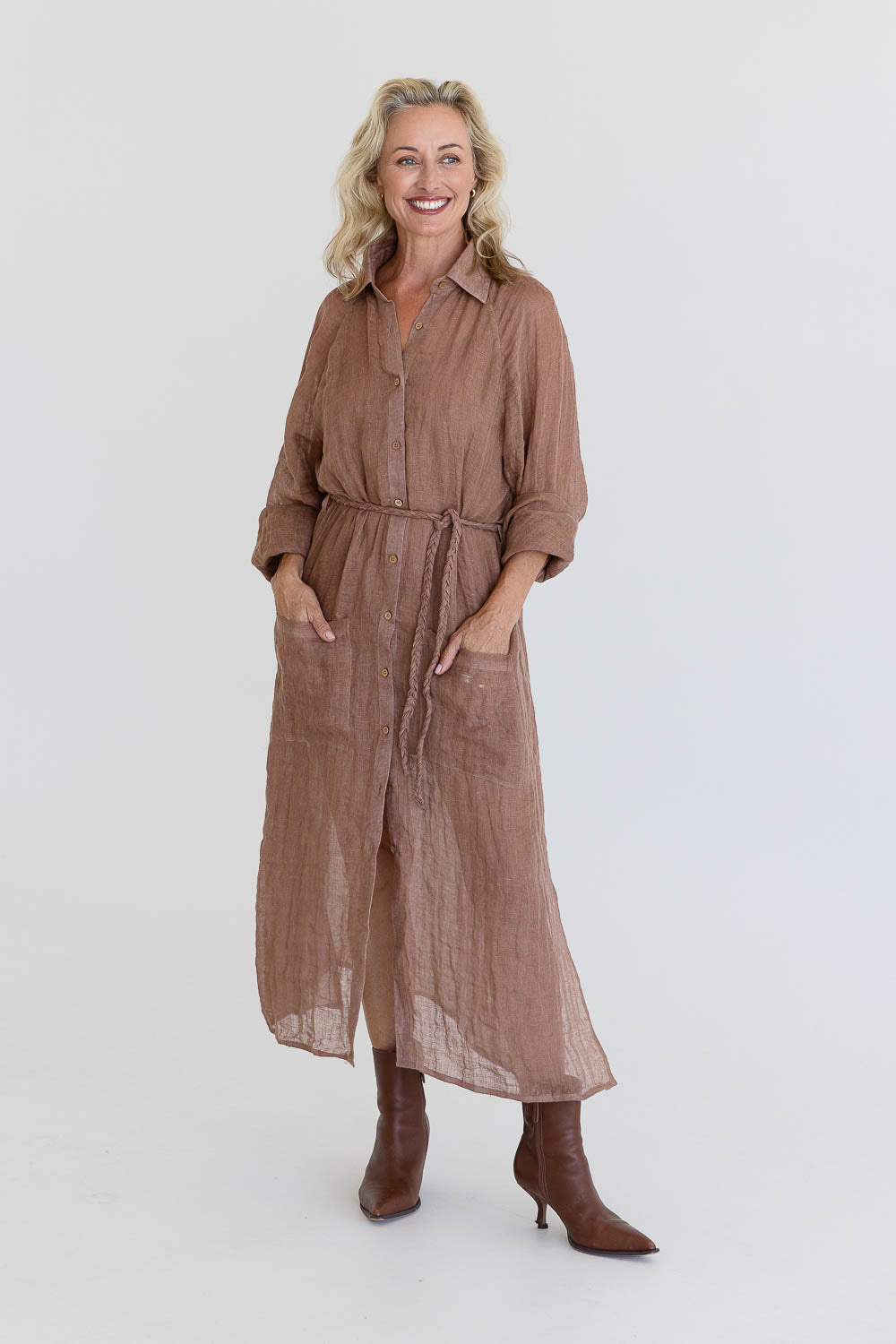 Desert Linen Duster - Clay