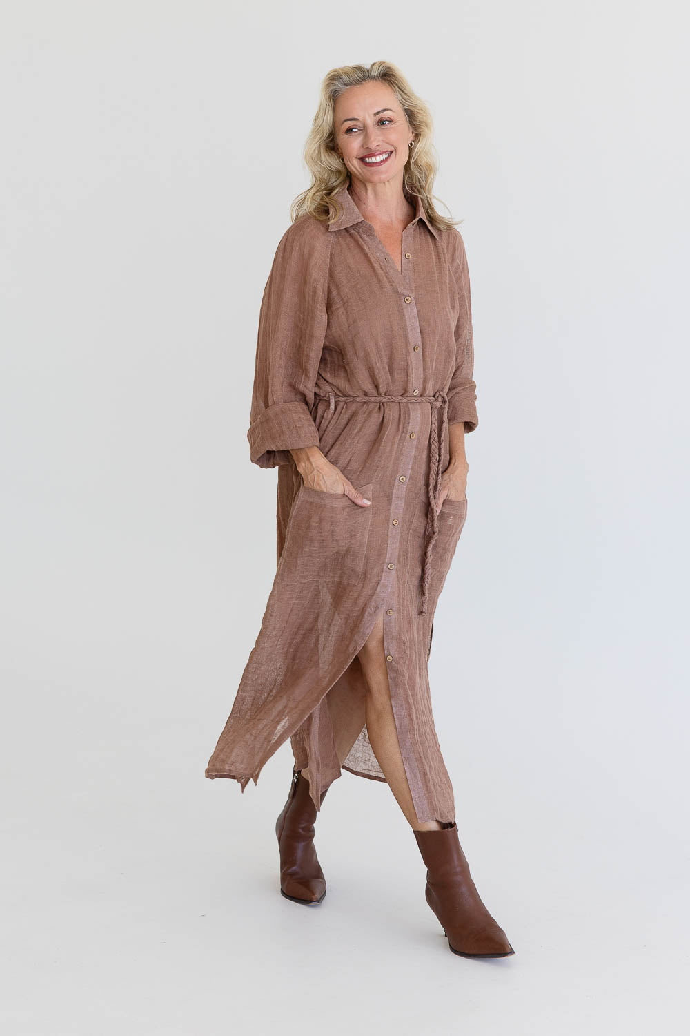 Desert Linen Duster - Clay
