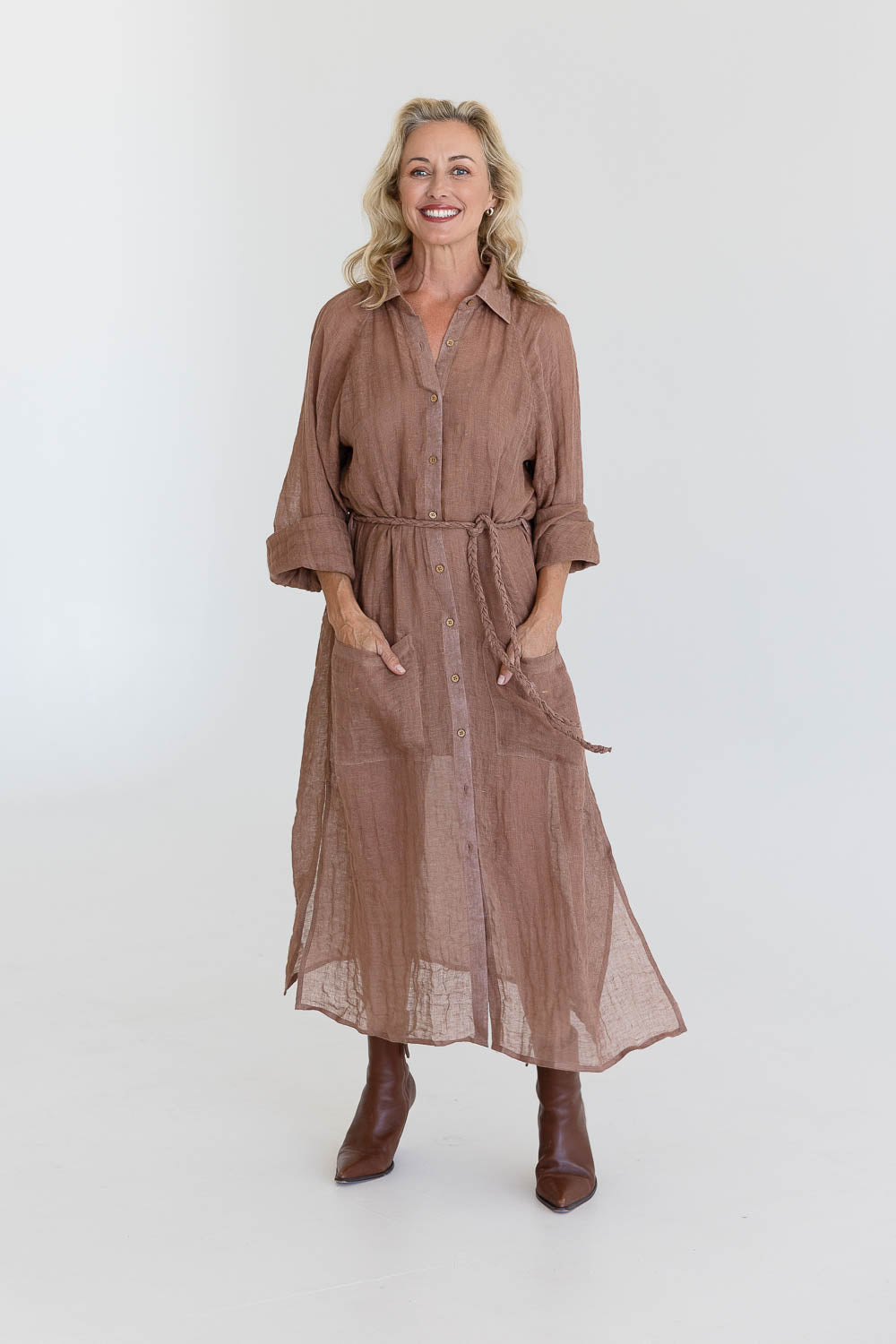 Desert Linen Duster - Clay