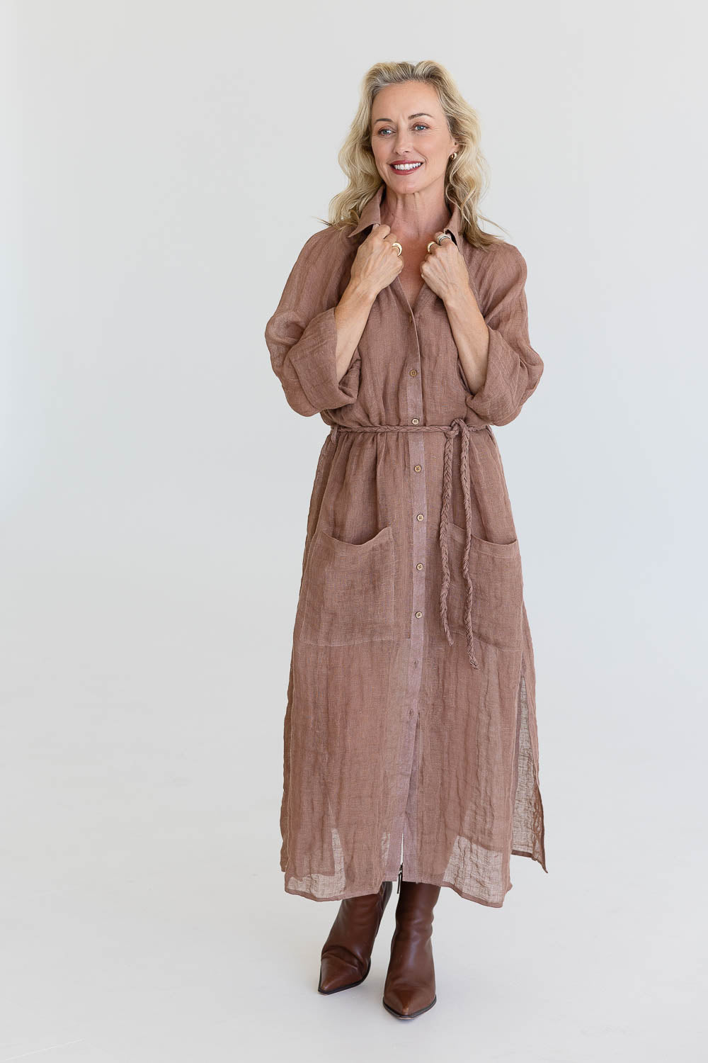 Desert Linen Duster - Clay