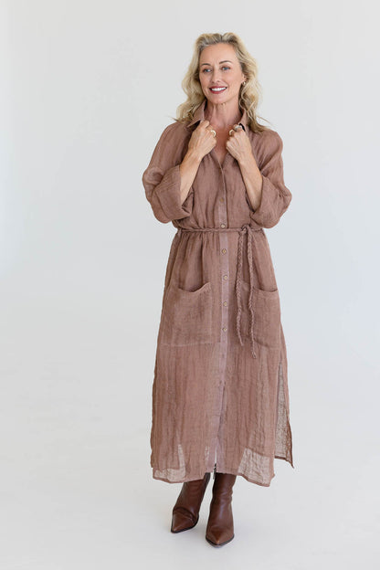 Desert Linen Duster - Clay