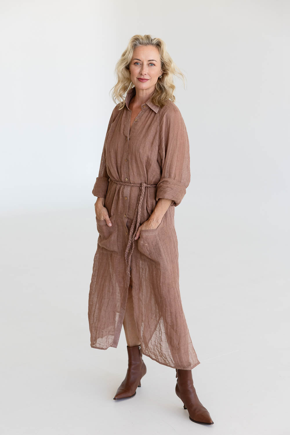 Desert Linen Duster - Clay