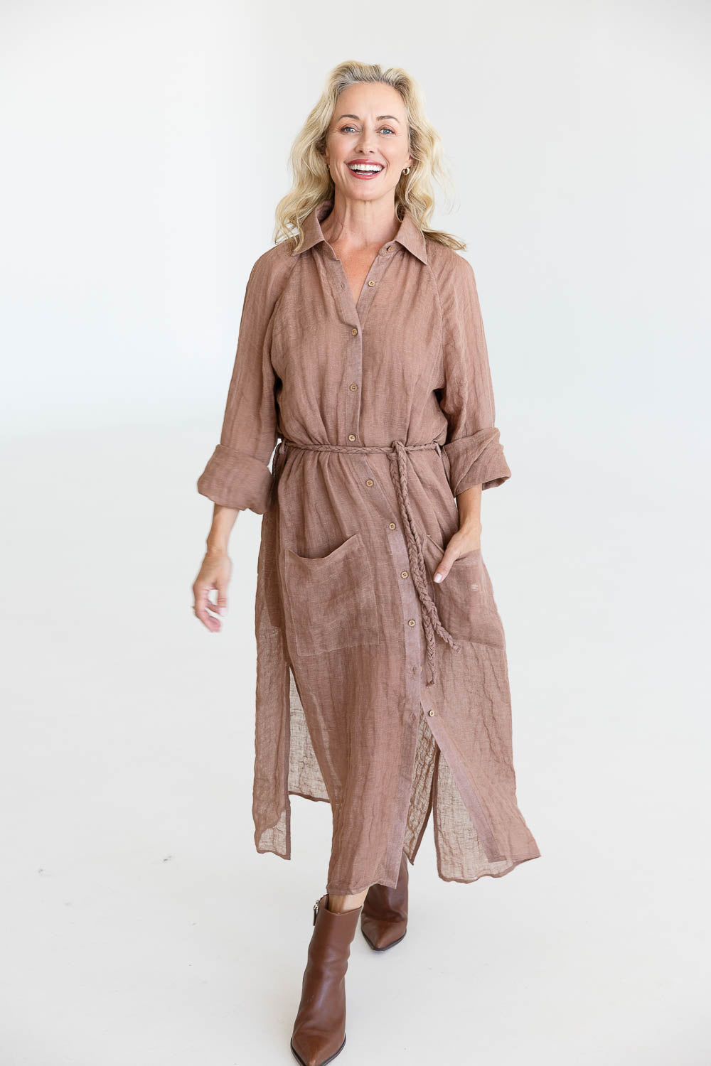 Desert Linen Duster - Clay