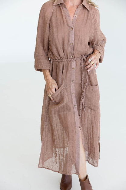 Desert Linen Duster - Clay