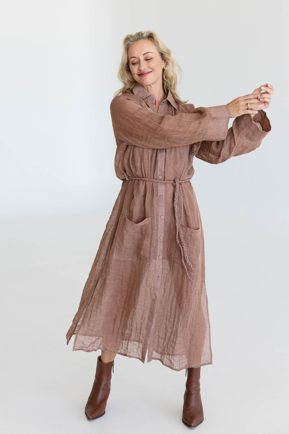 Desert Linen Duster - Clay